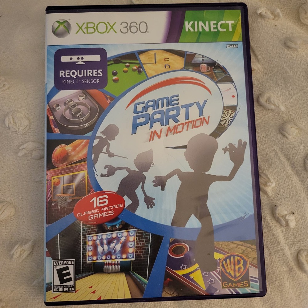 Game Party in Motion XBOX 360 KINECT WB games Arcade Games Complete w/ Manual